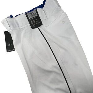 Mizuno Piped White Black Baseball Pants Hemmed Straight‎ Leg XL Men's 36 X 36